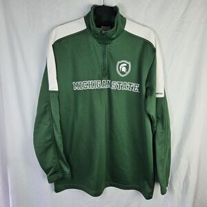 Columbia Michigan State Omni Shield Quarter Zip Mens Lrg Jacket Go Green Sparty